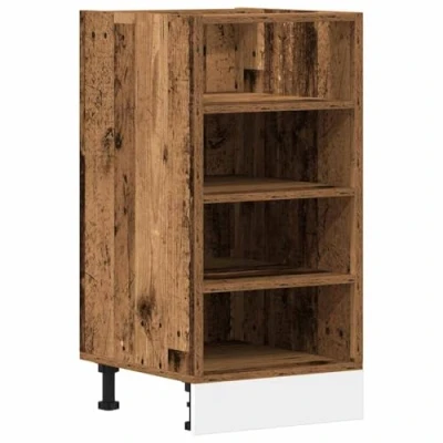 Image of vidaXL Bottom Cabinet Old Wood Engineered Kitchen Storage Unit with Adjustable Feet, Ample Space 40x44.5x81.5 cm