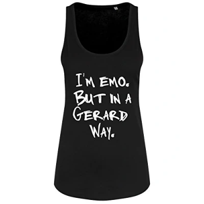 Image of Grindstore Women&#039;s I&#039;m Emo But in A Gerard Way Floaty Tank Vest Black