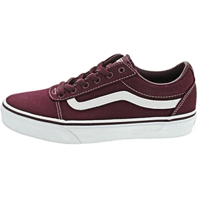 Image of Vans Unisex Kids Yt Ward Sneaker, Red Canvas Port Royale White 8j7, 3 UK Child