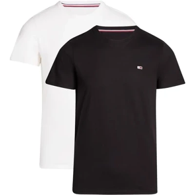 Image of Tommy Jeans SLIM TEE 2 PACK Basic Tshirt, Men&#039;s, Size: 34, Ancient white/black