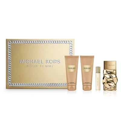 Image of Michael Kors Pour Femme Gift Set 100ml EDP + Body Lotion Shower Gel 10ml