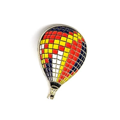 Image of Metal Enamel Pin Badge Flying Flight Air Balloon Travel