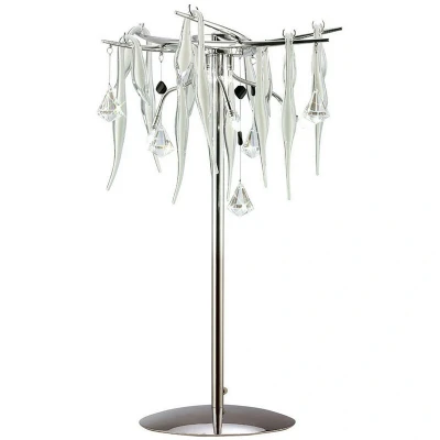 Image of Cygnet Table Lamp 6 Light G4 Polished Chrome/White Glass/Crystal, NOT LED/CFL Compatible