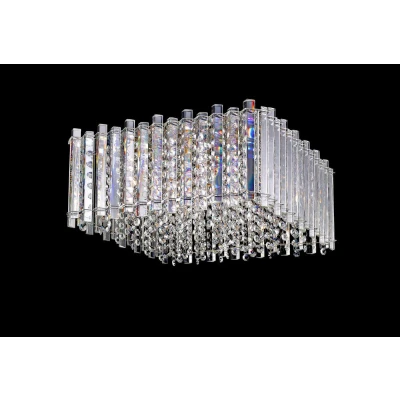 Image of Clara 5 Light Flush Ceiling Chrome Crystal