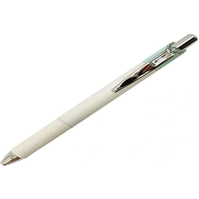 Image of Pentel EnerGel Clena Retractable Liquid Gel Pen, Micro Fine Point 0.5mm Needle Tip, Black Ink, Mint Green Body (BLN75LK A)