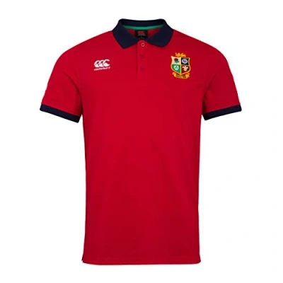 Image of Canterbury of New Zealand Men&#039;s British and Irish Lions Home Nations Polo Shirt, Tango Red, S