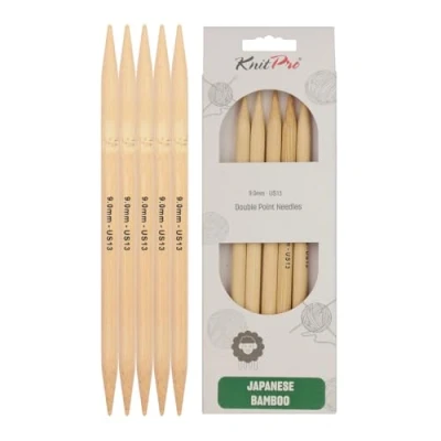 Image of KnitPro Pointed Knitting Needles, Bamboo, Natural, 9mm