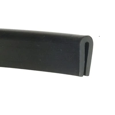 Image of Flexible Black Rubber U Shape Edge Trim Seal Channel 16mm x 7mm Fits 1 2mm Priced Per Metre