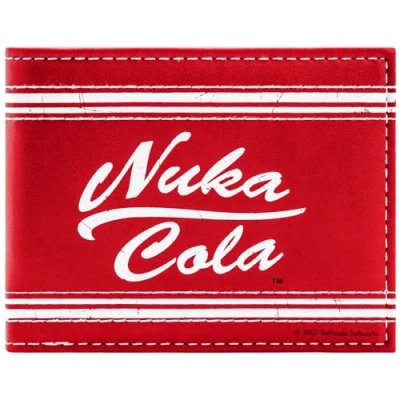 Image of Bethesda Fallout Ice Cold Nuka Cola Zap That Thirst! Wallet Bi Fold ID &amp; Card Holder, Red
