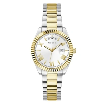 Image of Guess LUNA Watch silvercoloured/goldcoloured, Women&#039;s, Size: One Size, Silver coloured/gold coloured