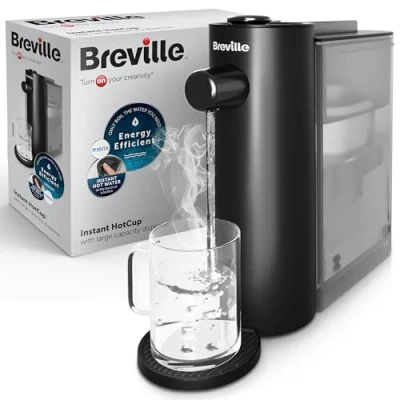 Image of Breville Instant HotCup Hot Water Dispenser 3kW Fast Boil 1.4L Large Capacity Energy Efficient Brita Filter Included Metallic Black [VKT241]