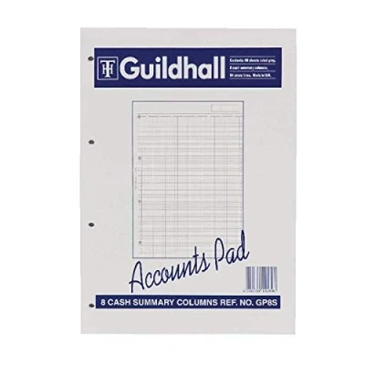 Image of Exacompta Guildhall Account Pad 8 Column Summary A4 GP8S