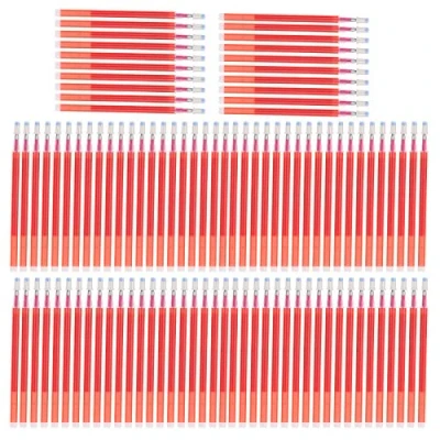 Image of Pssopp 100pcs Heat Erasable Pens Refill Fabric Marking Auto Vanishing Pen Quilting Dressmaking (red)