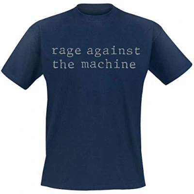Image of Rage Against The Machine T Shirt Original Logo Official Mens Navy Blue XL