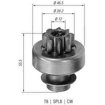 Image of 96063635 Pinion, starter MAGNETI MARELLI 940113020130