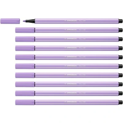 Image of Premium Fibre Tip Pen STABILO 68 Pack of 10 Light Lilac
