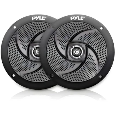 Image of Pyle Marine Speakers 5.25 Inch Low Profile Slim Style Waterproof Wakeboard Tower and Weather Resistant Outdoor Audio Stereo Sound System with 180 Watt Power 1 Pair in Black (PLMRS5B)