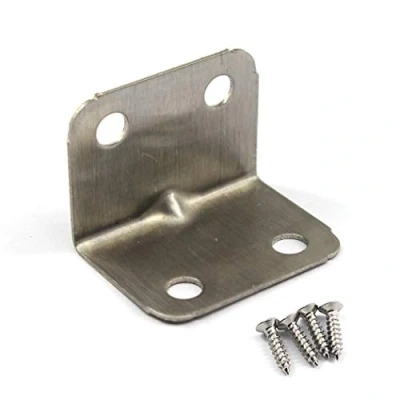 Image of (50 Pieces) Angle Connector Corner Brackets Stainless Steel L Shape Brace for Wood Shelving 32x25x25mm