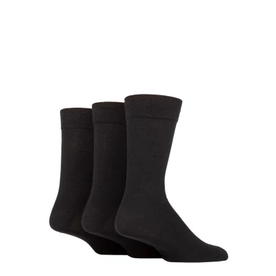 Image of Mens 3 Pair SOCKSHOP TORE 100% Recycled Plain Cotton Socks Black 7 11