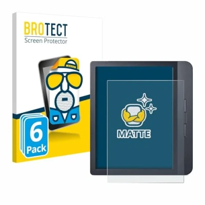 Image of brotect Screen Protector Anti Glare compatible with Kobo Libra H2O / Colour 2024 (6 Pack) Matte, Fingerprint Protection Film