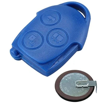 Image of Automobile Locksmith Repair Kit Compatible For Ford Transit Connect Mk7 3 Button Blue Remote Key Case &amp; Battery VL2330