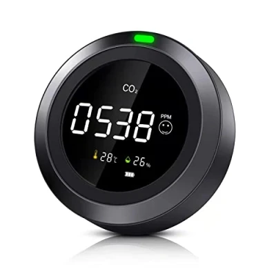 Image of Therm La Mode CO2 Monitor, 3 in 1 Indoor Air Quality Monitor Detect Carbon Dioxide Temperature &amp; Humidity, Detector with Accurate NDIR Sensor, Suitable for Home, Office, and School