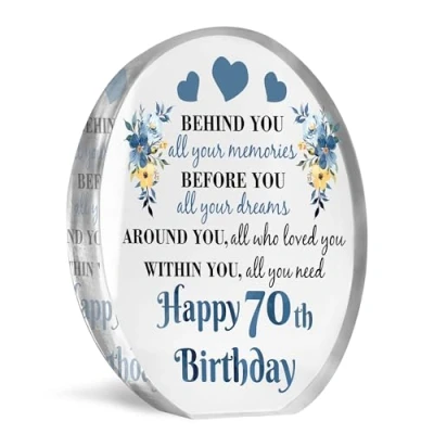 Image of Red Ocean Novelty 70th Birthday Gifts for Dad Grandad Uncle Brother Inspirational Plaque Gift Him Presents Son