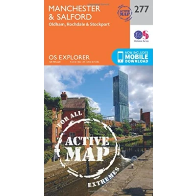 Image of Explorer Active 277 Manchester &amp; Salford Map With Digital Version