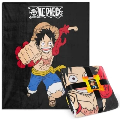 Image of One Piece Fleece Blanket Super Soft Throw Bed Accessories 150 x 130cm Sofa Blankets Anime Gifts