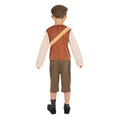 Image of Bristol Novelty CF193 (S) Evacuee Schoolboy Costume, Boys, Brown, Age 4 6 years old