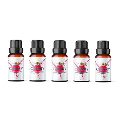 Image of Aroma Energy Cherry Fragrance Oil 50ml (5 x 10ml) Highly Scented for Making Candle, Soap, Wax Melt, Diffuser etc