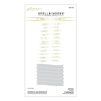 Image of Spellbinders Comfort &amp; Joy Sentiments Hot Foil Plate Die Set from The Glimmer for Holidays Collection