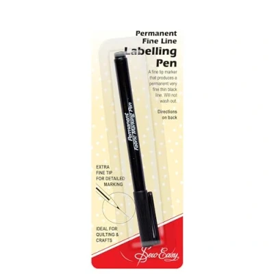Image of Sew Easy Permanent Labelling Marker Extra Fine Black Fabric Pen for Sewing Quilting Dressmaking Crafting Tailoring Embroidery
