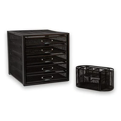 Image of OSCO Wiremesh Two Piece Office Set Black