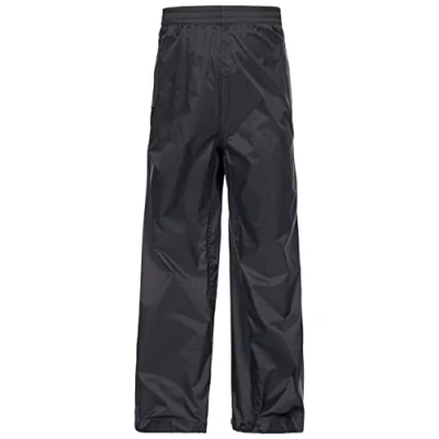 Image of Trespass Qikpac Pant, Black, 2/3, Compact Packaway Waterproof Trousers with 3 Pocket Openings Kids Unisex, Age 2 3, Black