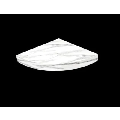 Image of Optimal Products WHITE MARBLE GLOSS FLOATING SHELF SHELVES DISPLAY UNIT WALL MOUNTED BOOKCASE (CORNER SHELF)