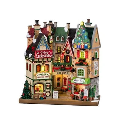 Image of Lemax 15804 Christmas Village Facade: Tis the Season Shops