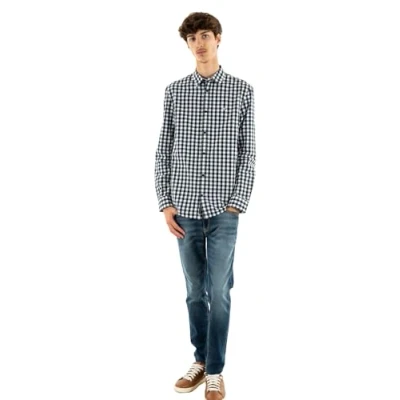 Image of Tommy Jeans Men&#039;s TJM REG POPLIN CHECK SHIRT DM0DM19655, Blue (Dark Night Navy Small Check), M