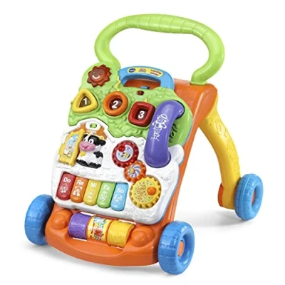 Image of VTech 80 077001 Sit to Stand Learning Walker (Frustration Free, Orange, Standard Packaging