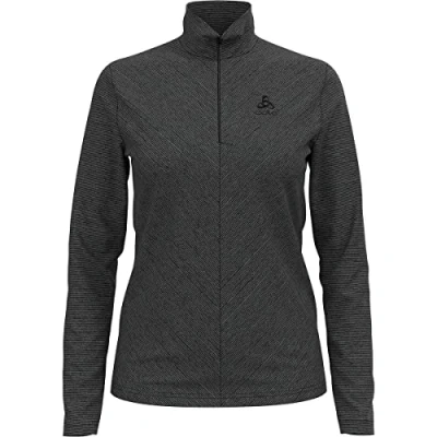 Image of Odlo Women Long sleeved shirt with zipper ROY, shale grey black stripes, L
