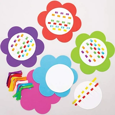 Image of Baker Ross Flower Weaving Kits Pack of 6, Craft for Kids (AT376)