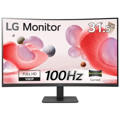 Image of LG Electronics Curved Wide screen Monitor 32MR50C B, 32 Inch, Full HD 1080p, 100Hz, 5ms GtG, VA Panel, AMD FreeSync, Smart Energy Saving, Anti Glare, HDMI, Matte Black