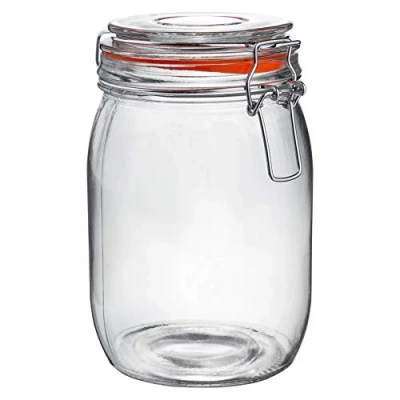 Image of Orange Seal 1L Classic Glass Storage Jar By Argon Tableware