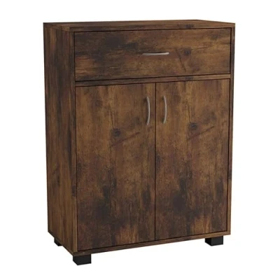Image of URBNLIVING Wooden Free Standing Storage Cabinet (Rustic Brown)