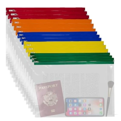 Image of Clear Transparent A5 Zip Bags 255x180mm for Organizing Valuable Items Puzzles, Jewelary,Small Toys,Food Medicine, Stationery, Documents, Notes, and More! (15)