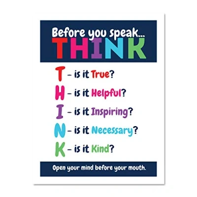 Image of Before You Speak Think Life Inspirational Large Framed Art Print Poster Wall Decor 18x24 inch