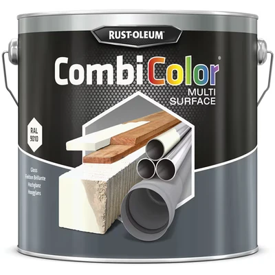 Image of Rust oleum 7392MS Combicolor Gloss White Multi surface Paint 2.5LTR