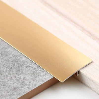 Image of LIYI929GP Door Threshold Floor Trim Aluminum T Molding Transition Strips 15 20 33 40mm Wide Doorway Edge For Wood Vinyl Laminate Floors Easy To Install Flat Cinch Seam Cover