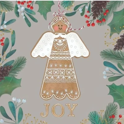 Image of Paper Themes 10 pack of Luxury Christmas Cards with Envelopes (Gingerbread Angel)