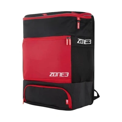 Image of ZONE3 Award Winning Transition Backpack Unisex Black/Red/White Triathlon Bag For Cycling, Running, Swimming